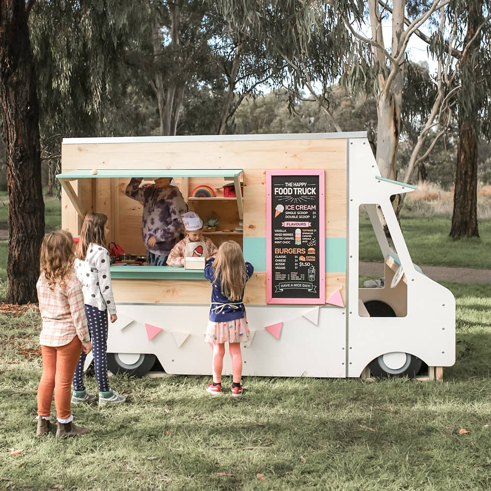 Foodtruck Themed Outdoor Wooden Cubby House Castle and Cubby