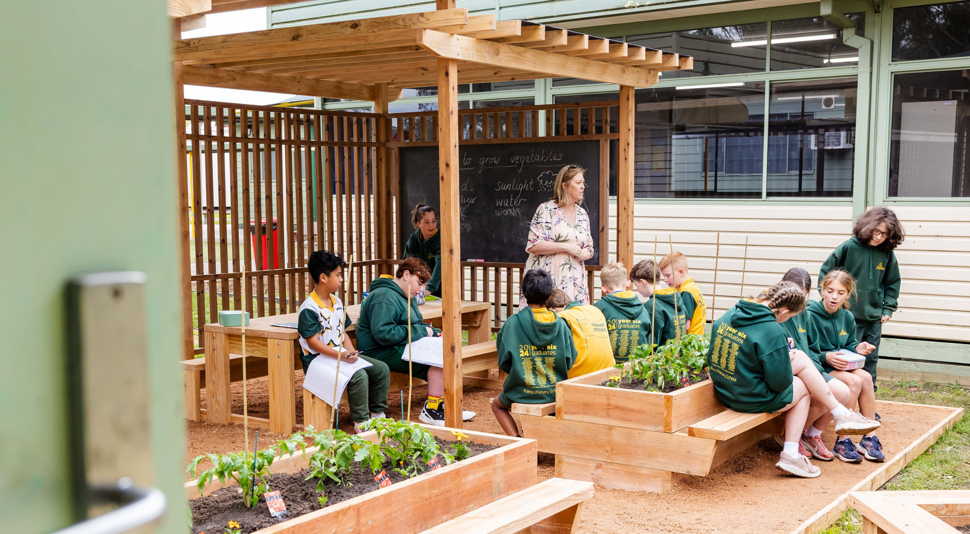 Outdoor Shade Structure and Classroom for Karoo Primary School. A space for teachers to educate children outside. 