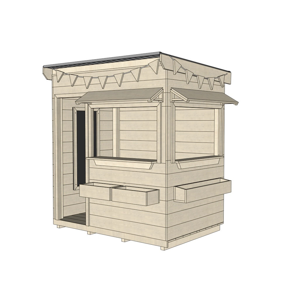 Commercial Signature Style: Flat Roof Wooden Cubby Houses