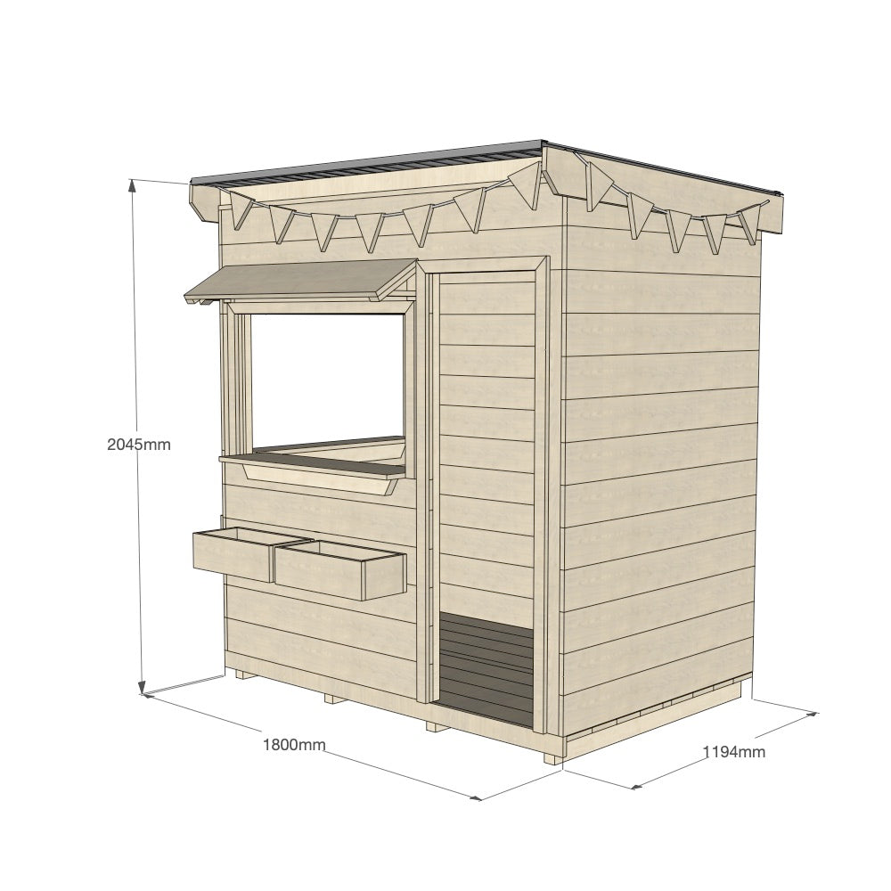 Commercial Signature Style: Flat Roof Wooden Cubby Houses