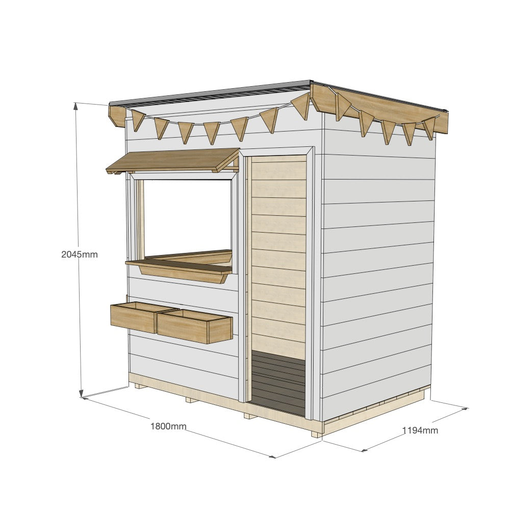 Commercial Signature Style: Flat Roof Wooden Cubby Houses