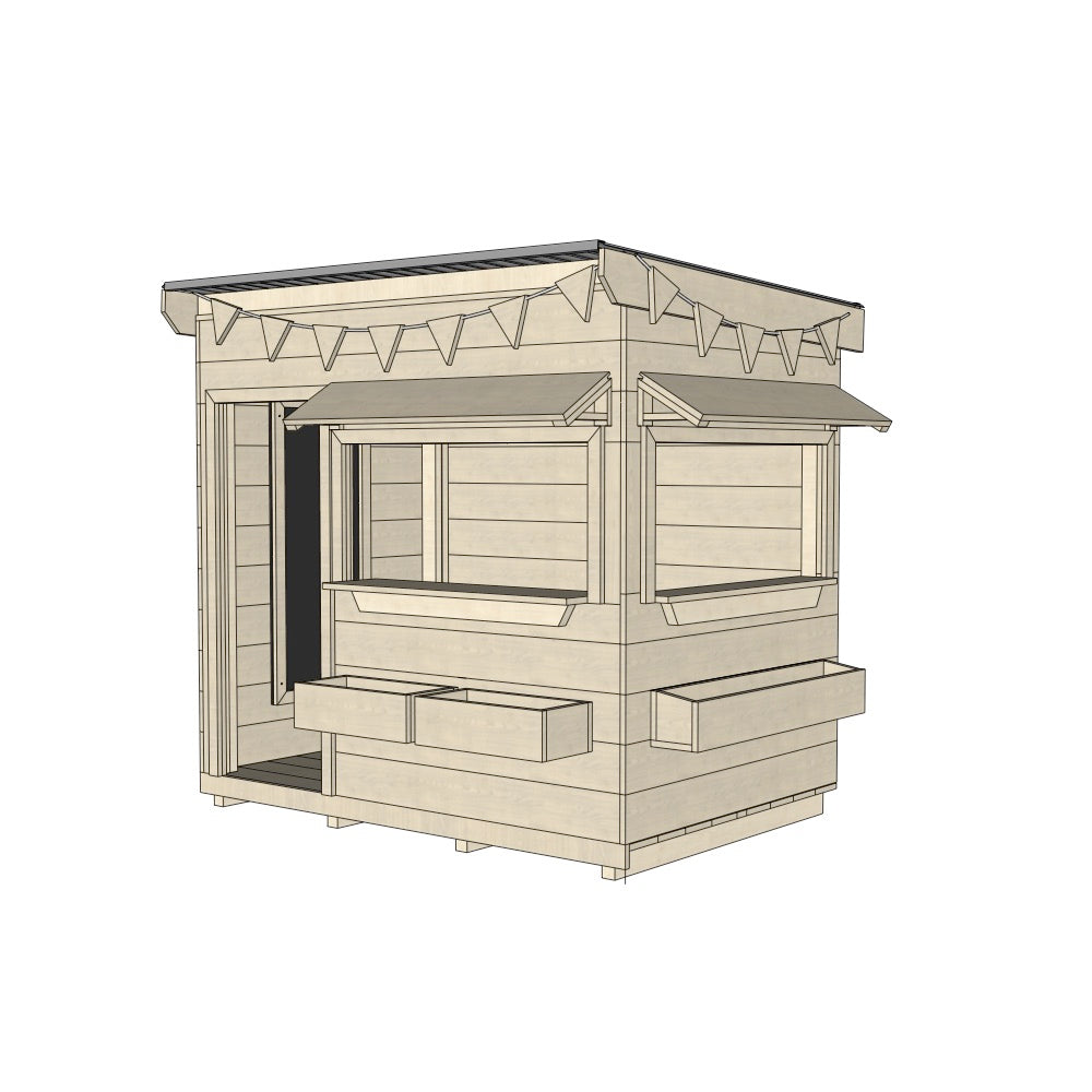 Commercial Signature Style: Flat Roof Wooden Cubby Houses