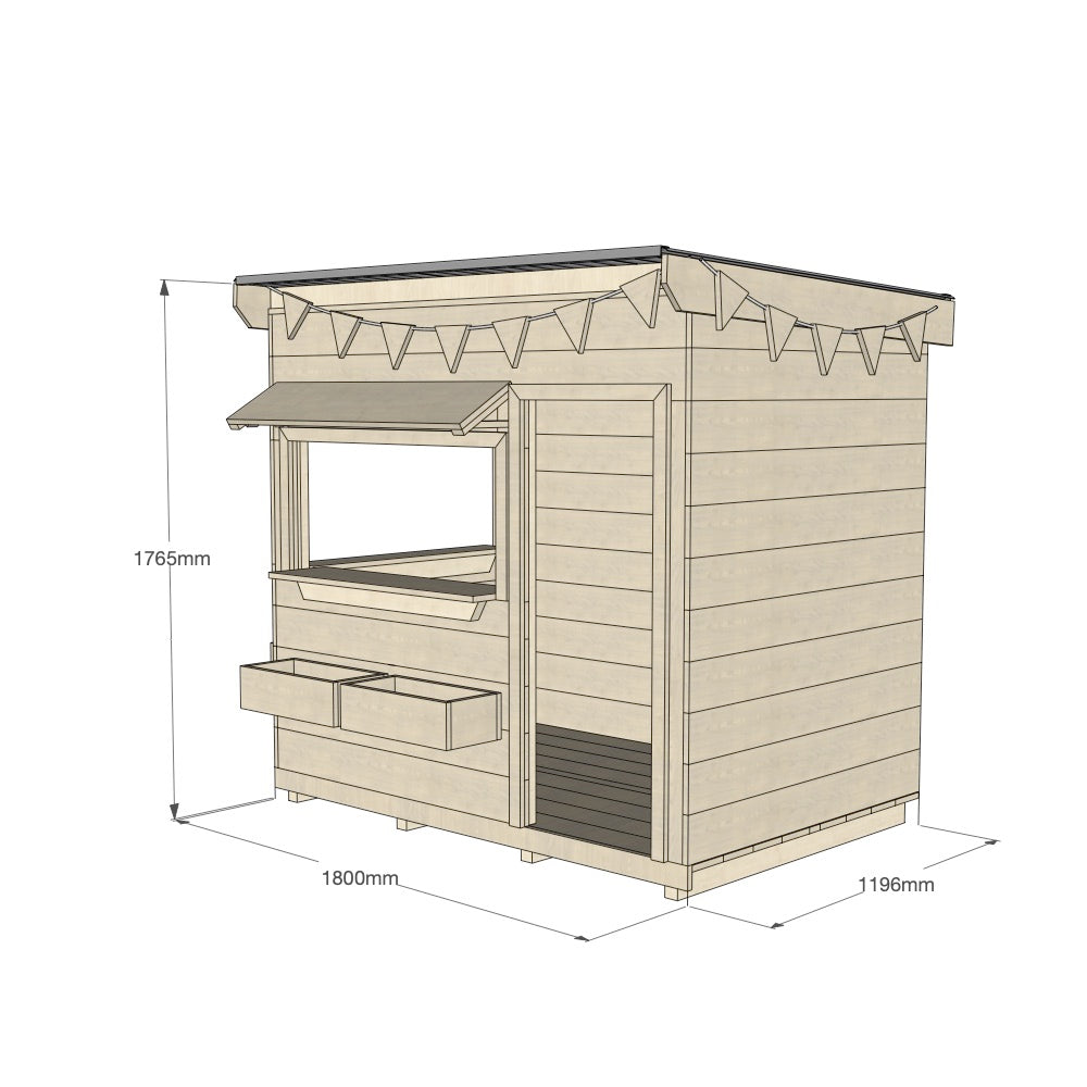 Commercial Signature Style: Flat Roof Wooden Cubby Houses