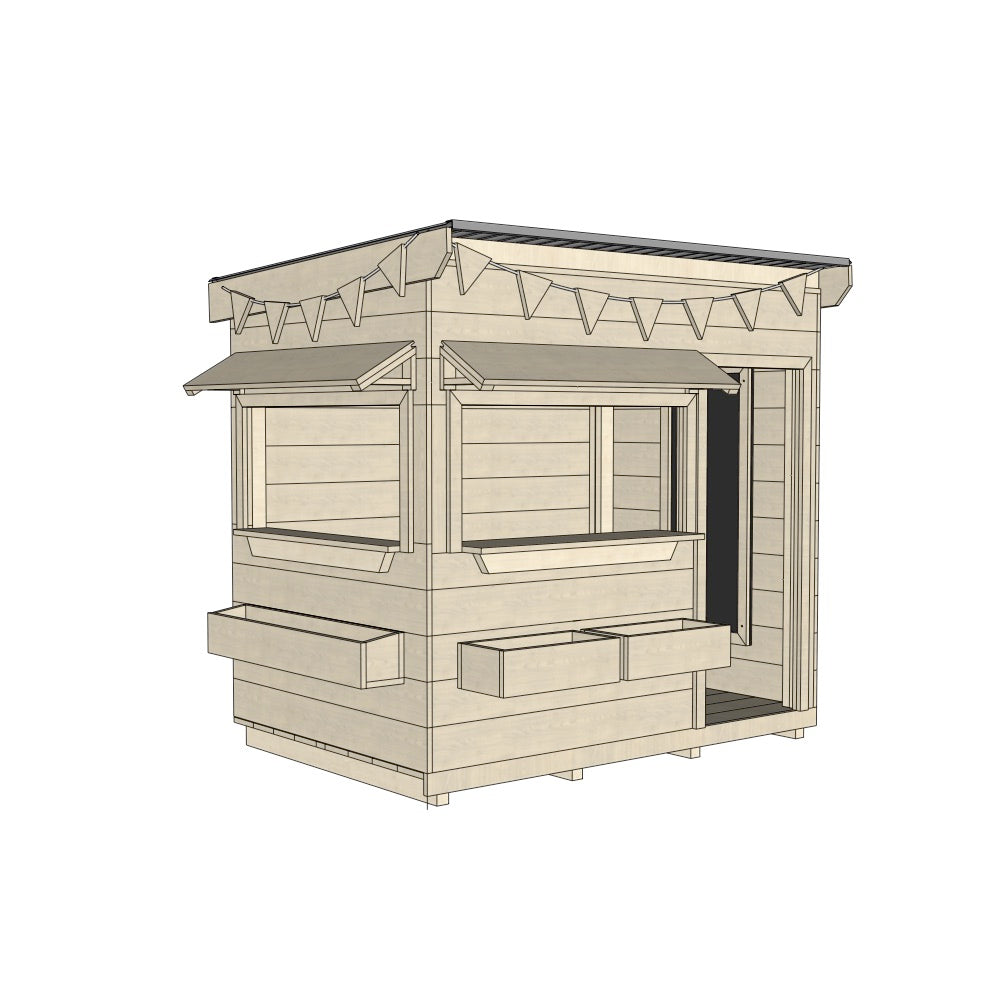 Commercial Signature Style: Flat Roof Wooden Cubby Houses