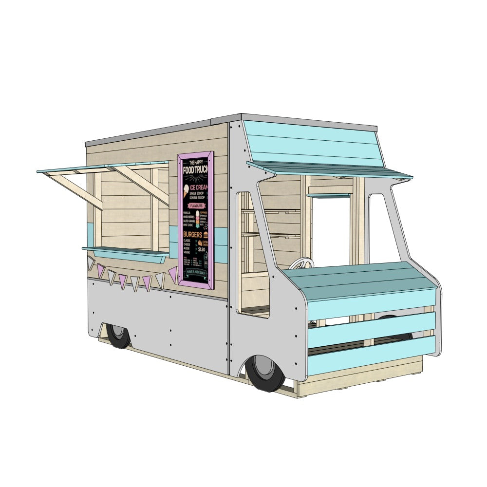 Foodtruck cubby house painted