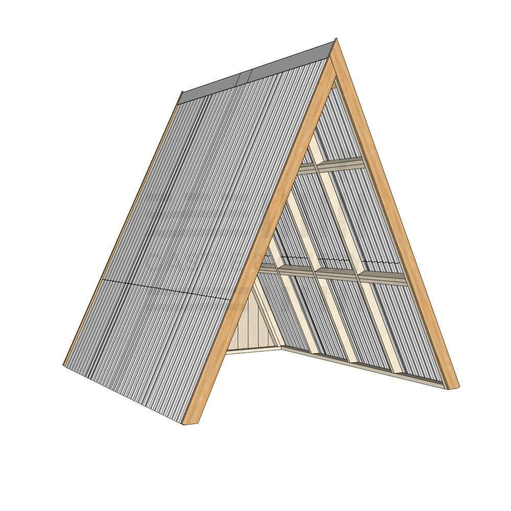 Large Timber Open A Frame Diffused Grey Roof With Back