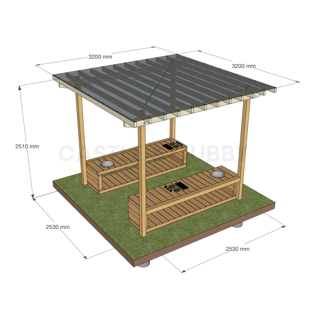 Mud Kitchen Shade Shelter - UV Canopy