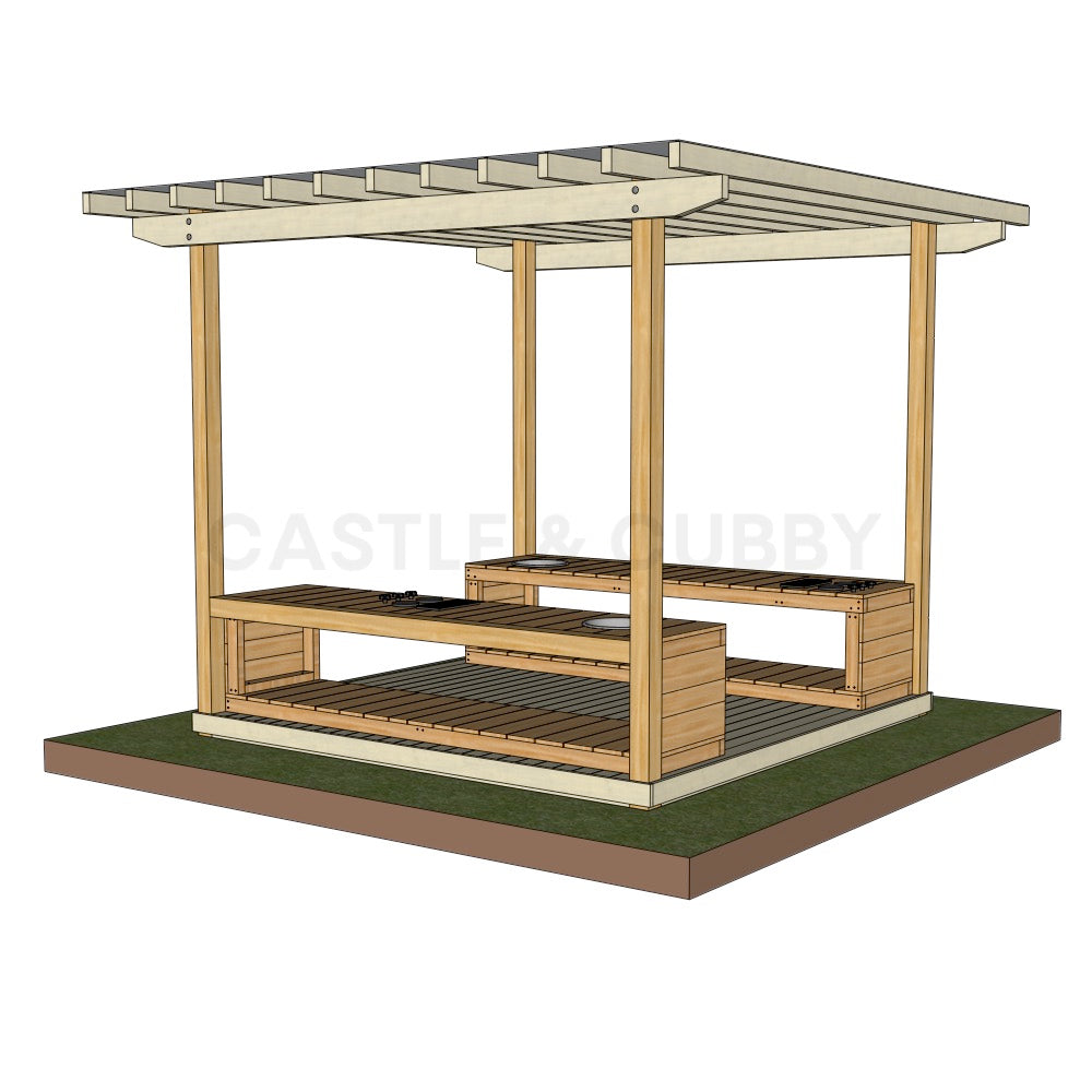 Mud Kitchen Shade Shelter - UV Canopy