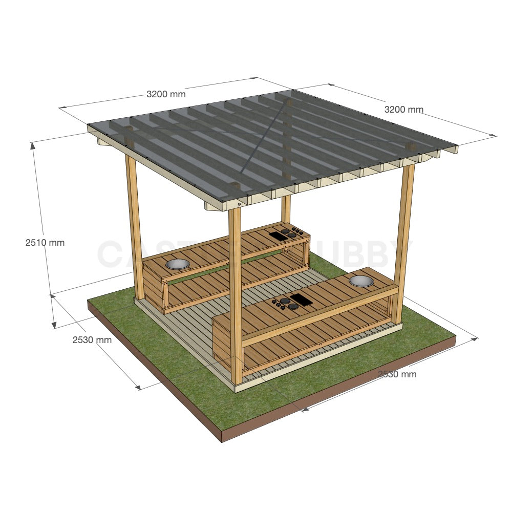 Mud Kitchen Shade Shelter - UV Canopy