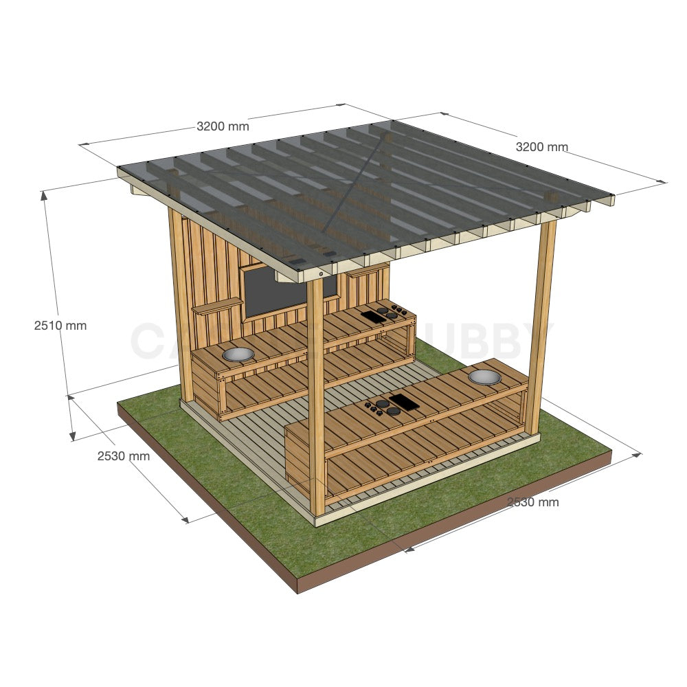 Mud Kitchen Shade Shelter - UV Canopy