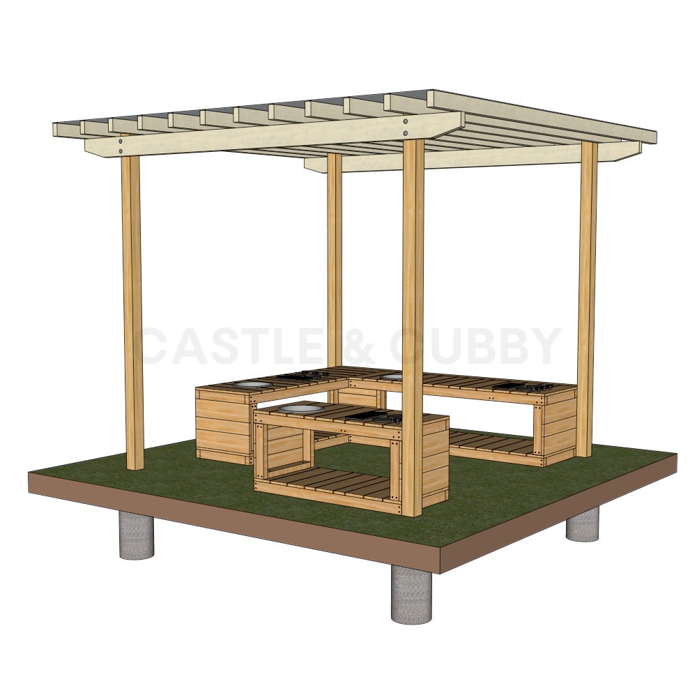 Mud Kitchen Shade Shelter - UV Canopy