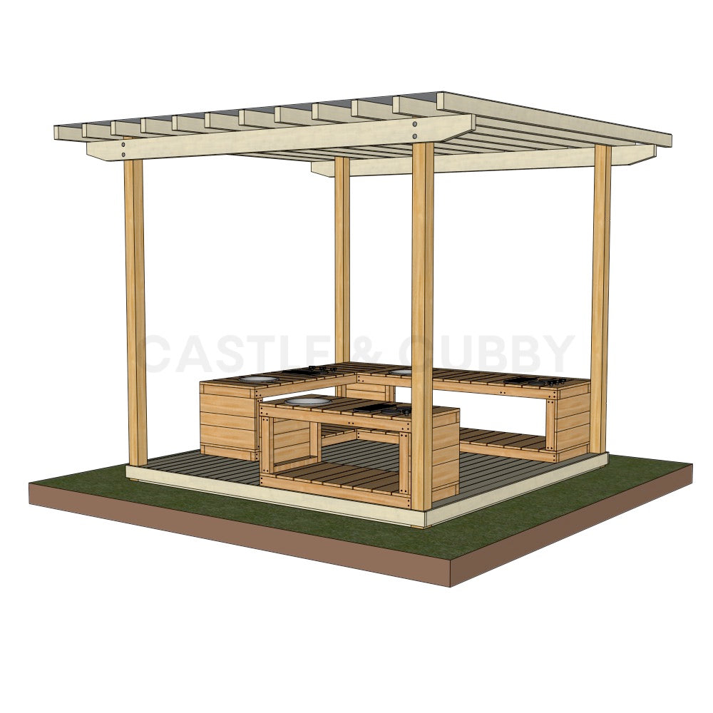 Mud Kitchen Shade Shelter - UV Canopy