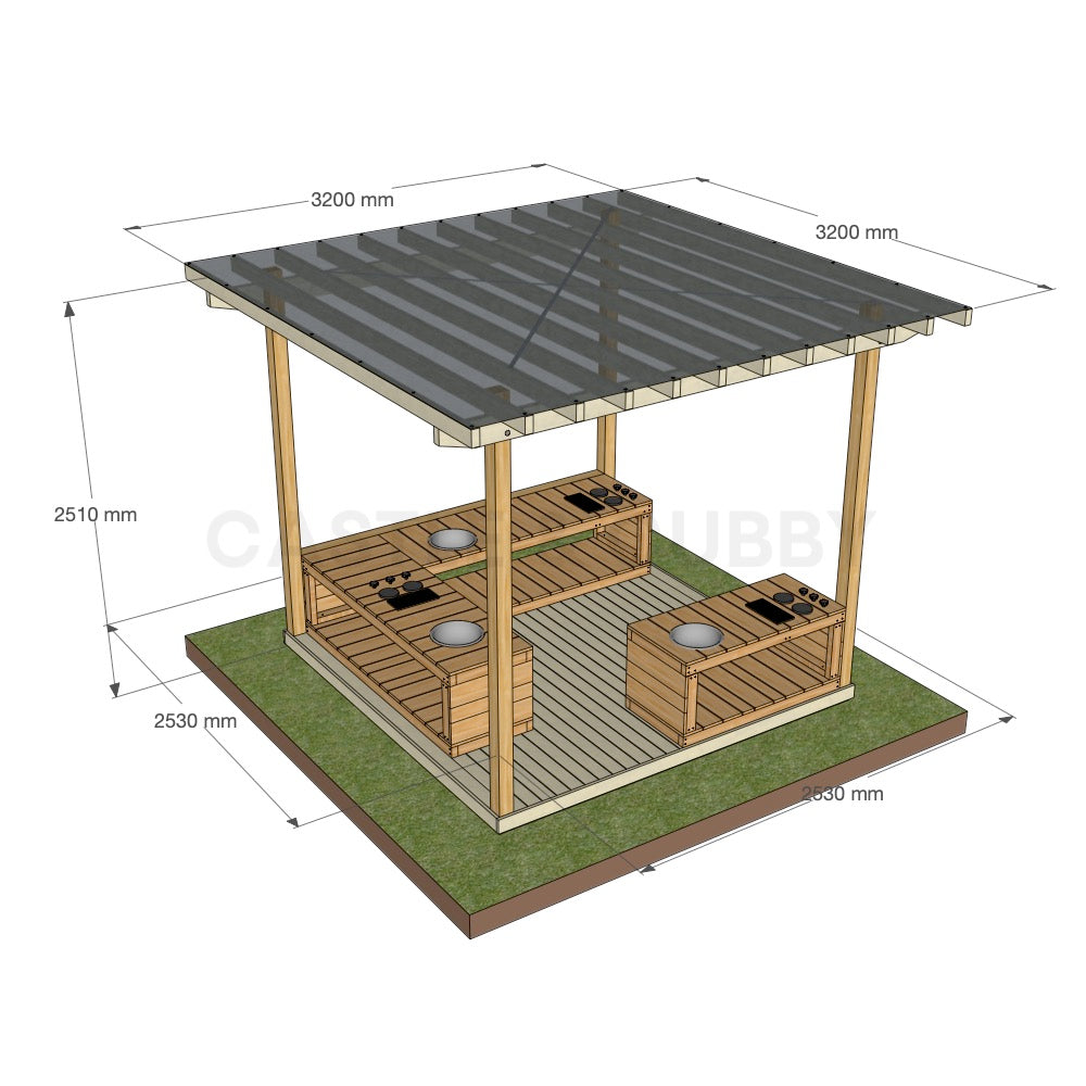 Mud Kitchen Shade Shelter - UV Canopy