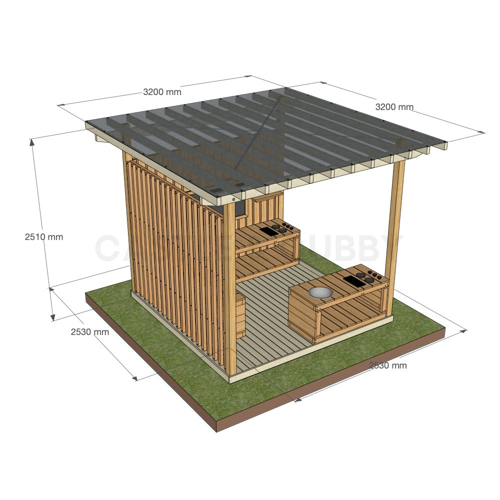 Mud Kitchen Shade Shelter - UV Canopy