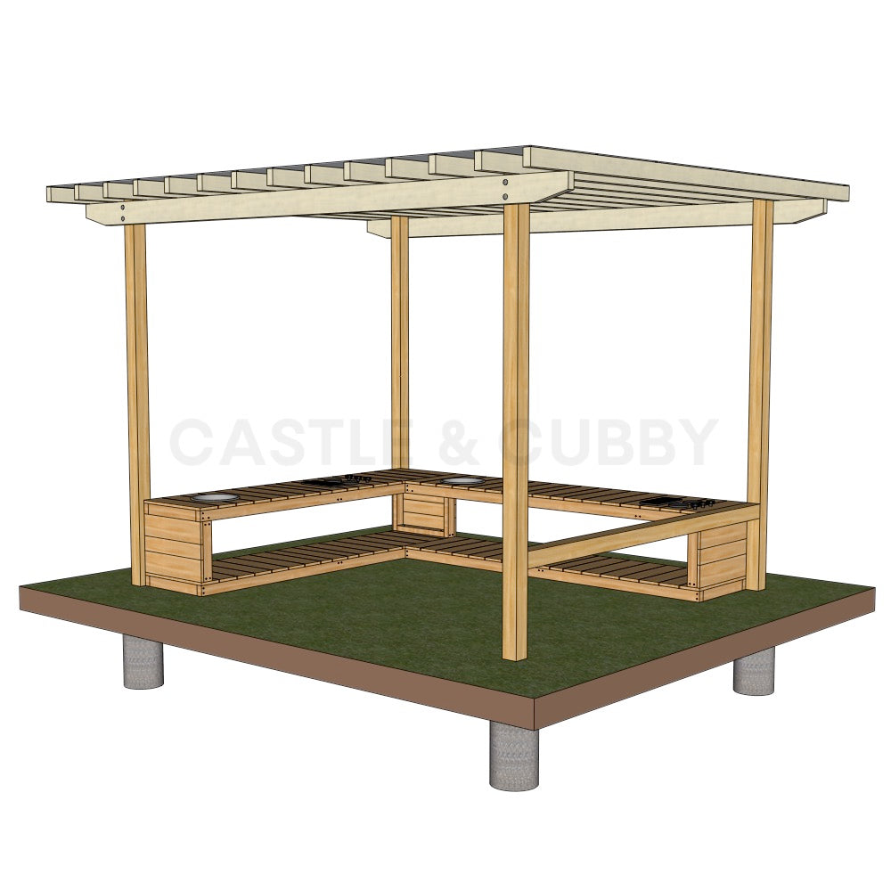 Mud Kitchen Shade Shelter - UV Canopy