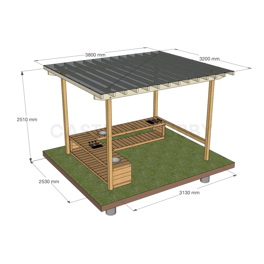 Mud Kitchen Shade Shelter - UV Canopy