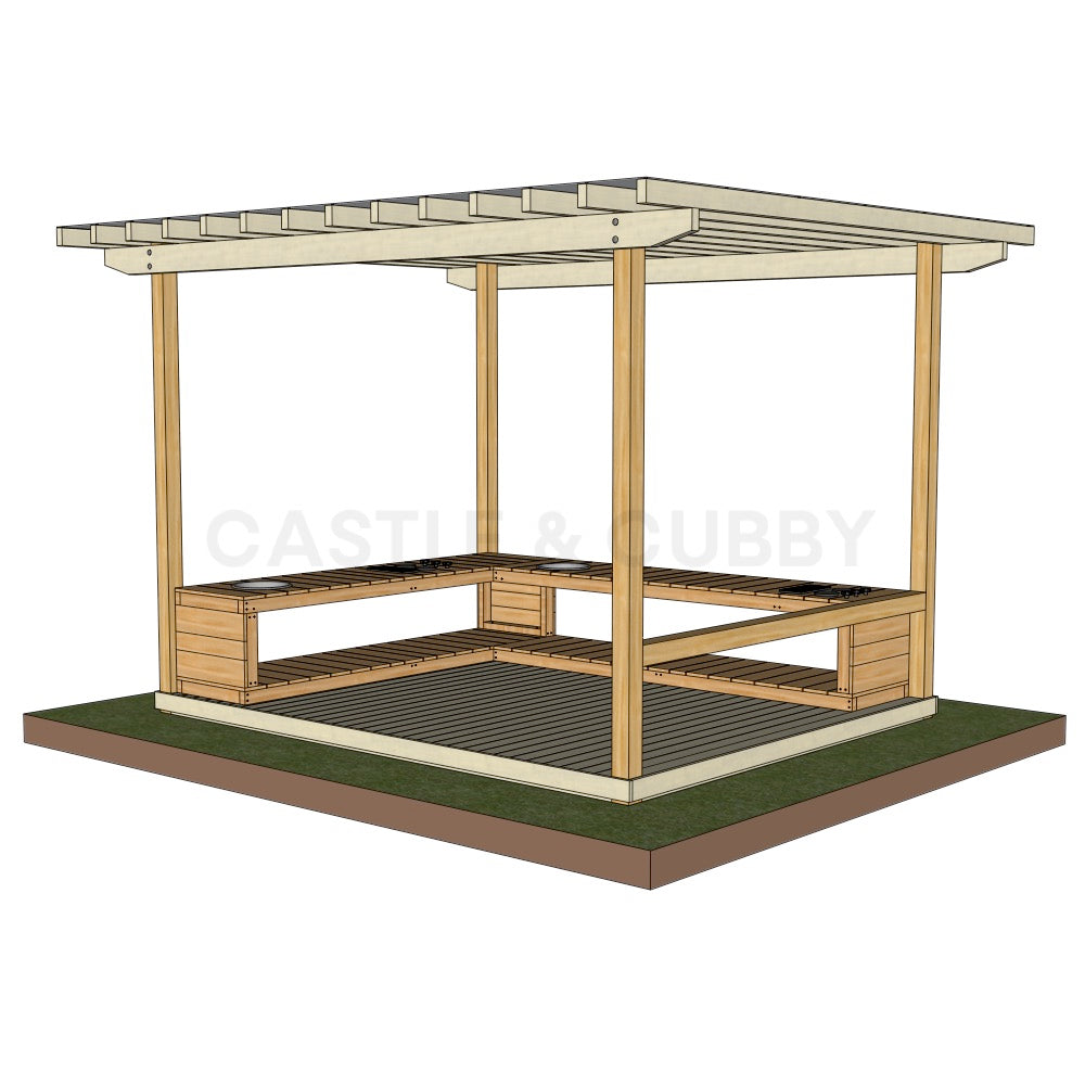 Mud Kitchen Shade Shelter - UV Canopy