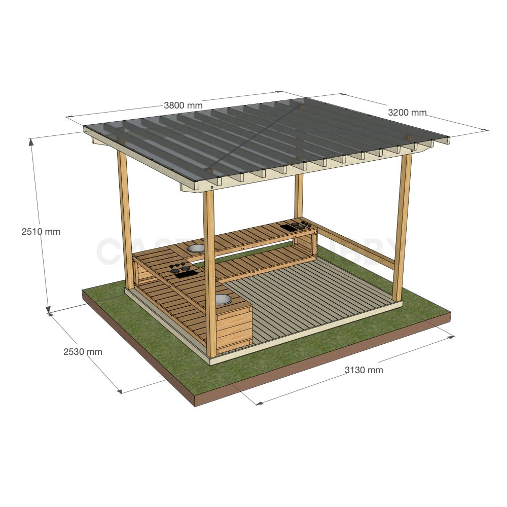 Mud Kitchen Shade Shelter - UV Canopy