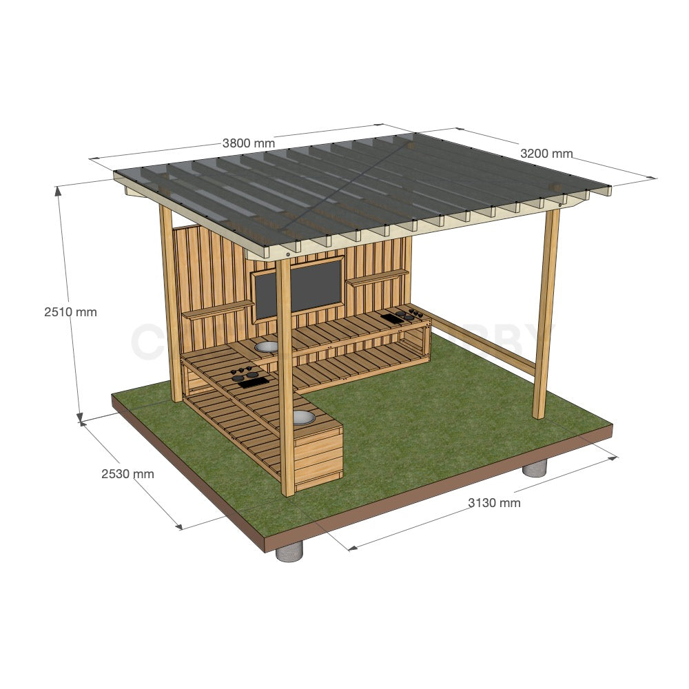 Mud Kitchen Shade Shelter - UV Canopy