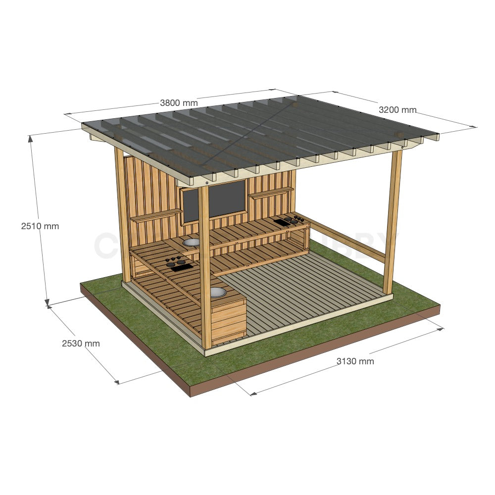 Mud Kitchen Shade Shelter - UV Canopy