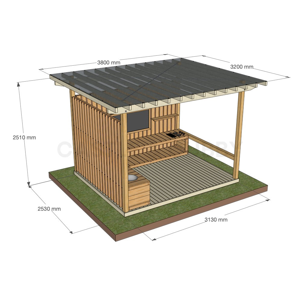 Mud Kitchen Shade Shelter - UV Canopy