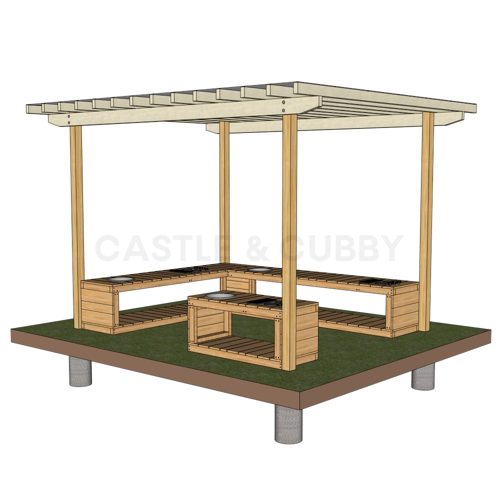 Mud Kitchen Shade Shelter - UV Canopy