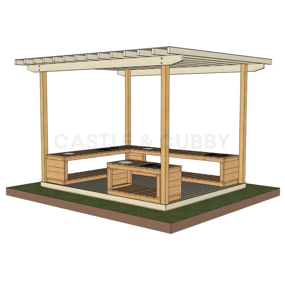 Mud Kitchen Shade Shelter - UV Canopy