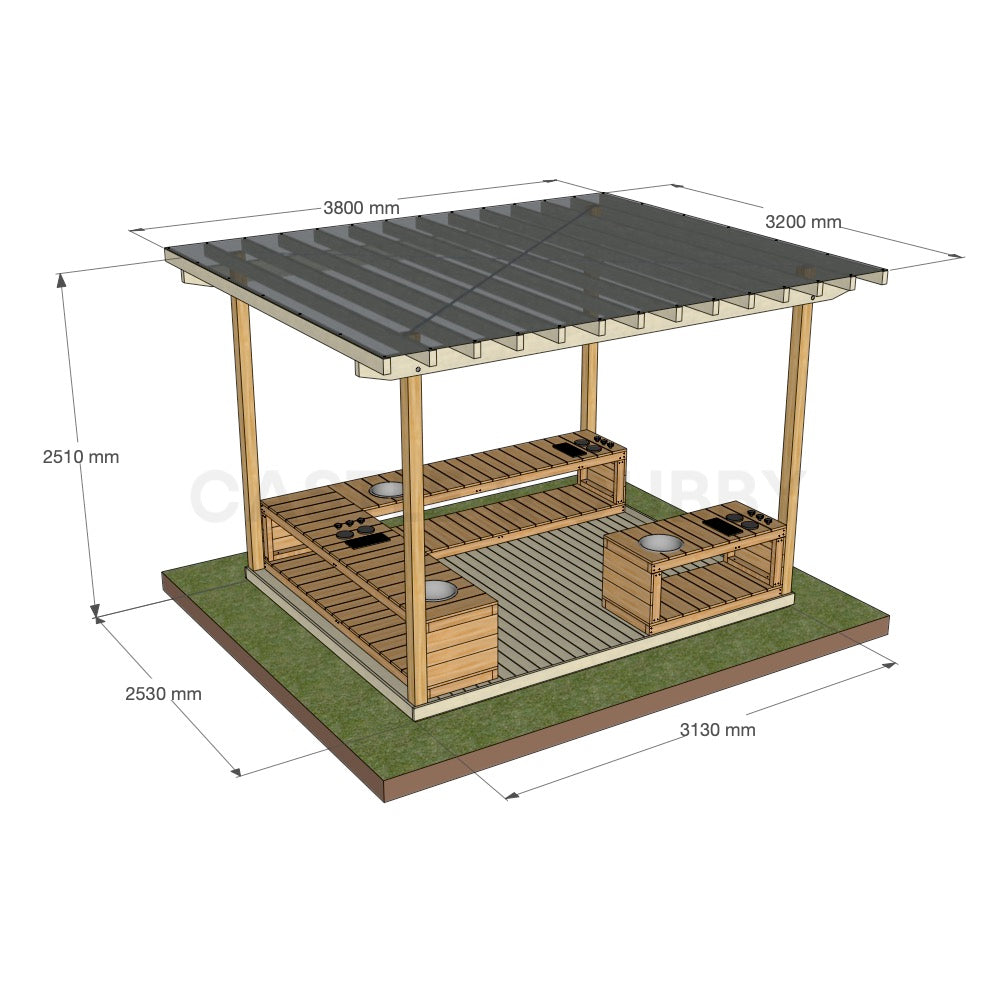 Mud Kitchen Shade Shelter - UV Canopy