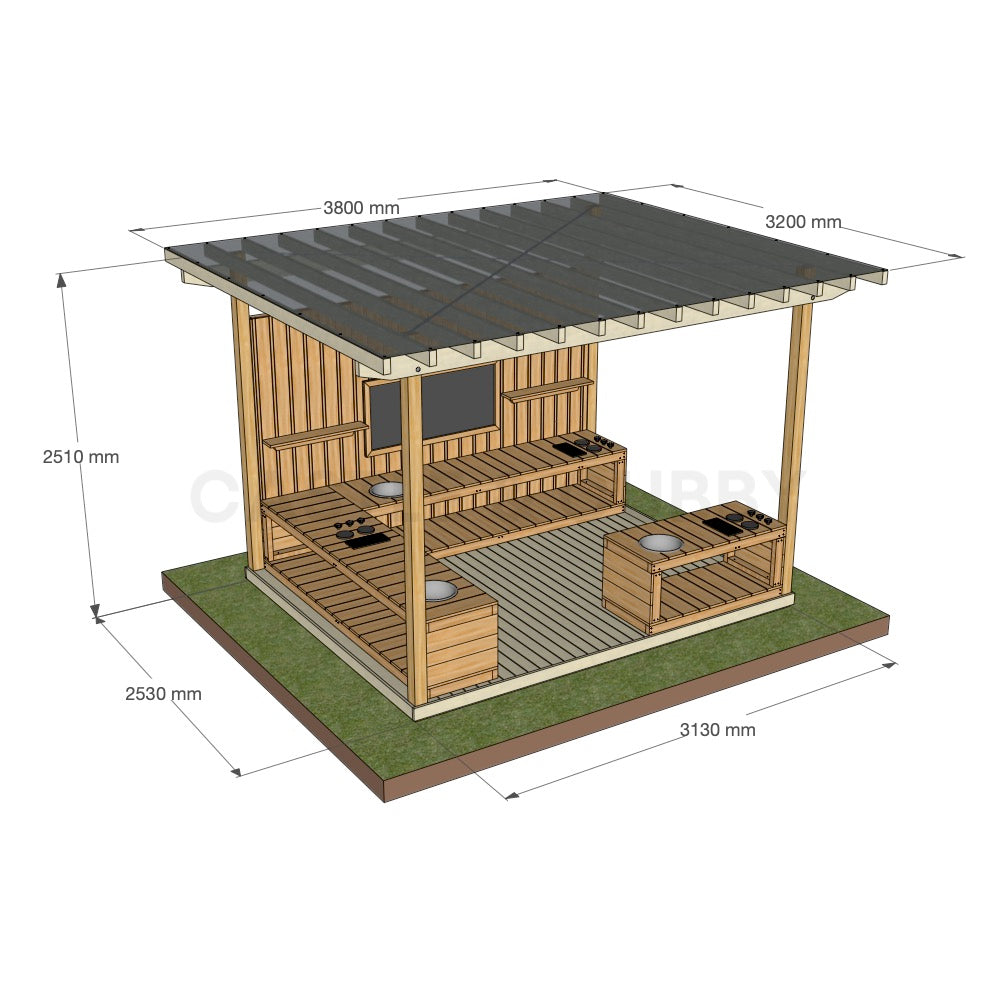 Mud Kitchen Shade Shelter - UV Canopy