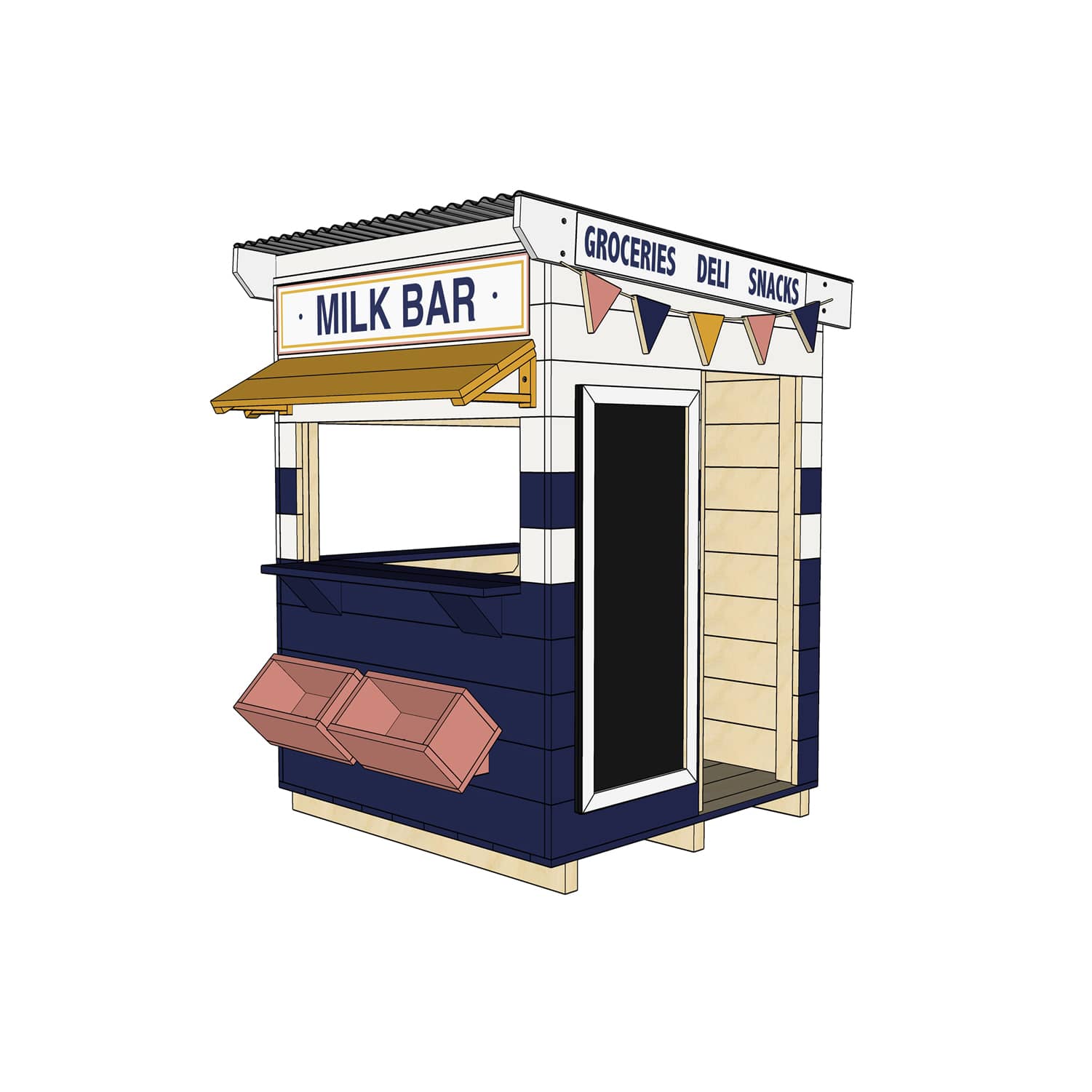 Stylish Retro Milk Bar Cubby House for Education Clients – Castle and Cubby