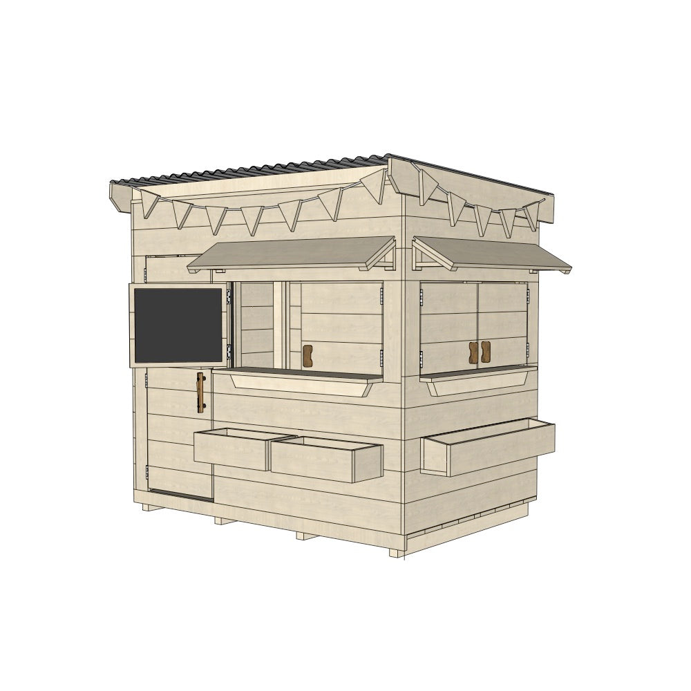 Signature Style: Flat Roof Wooden Cubby House