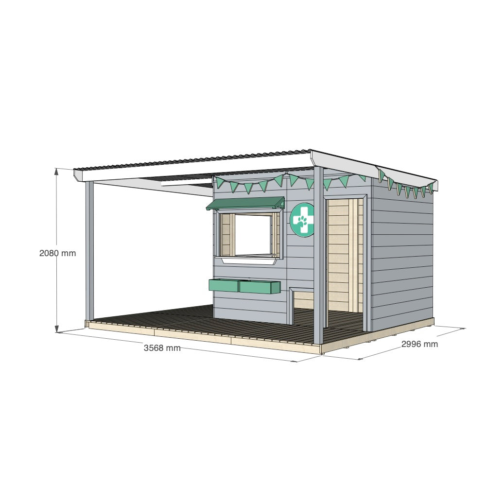 Vet Cubby House with Wraparound Verandah