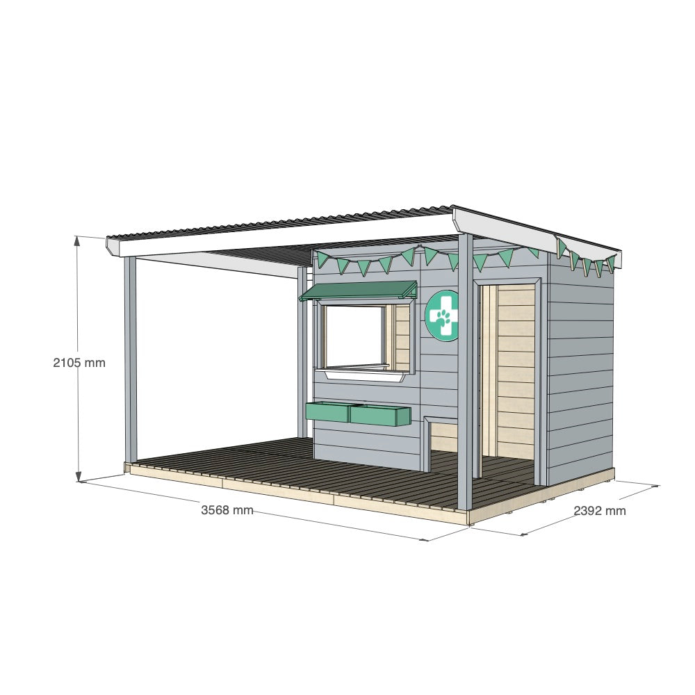 Vet Cubby House with Wraparound Verandah