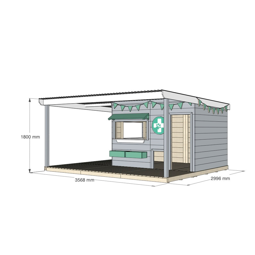 Vet Cubby House with Wraparound Verandah